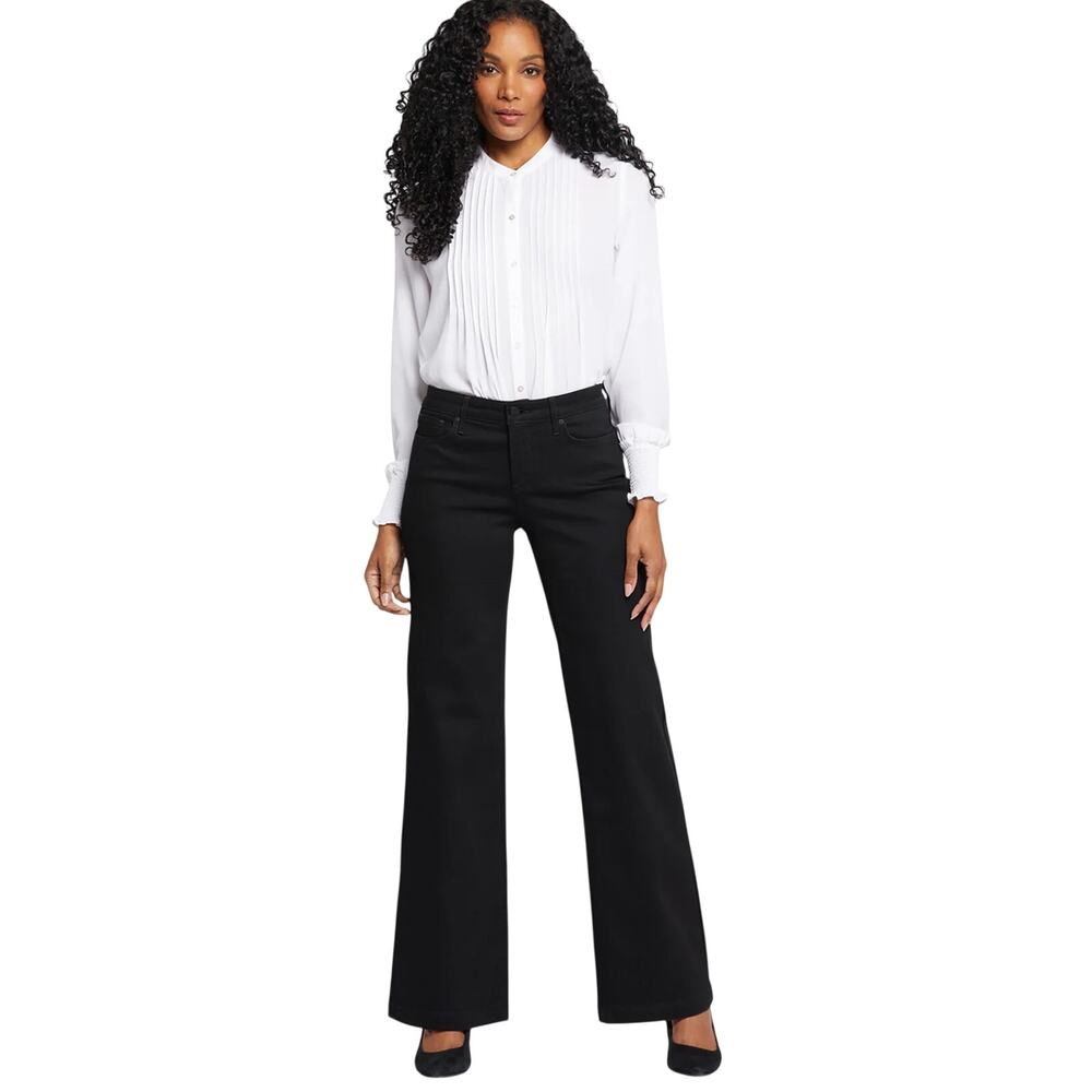 NYDJ Lift Tuck Technology Wide Leg Jeans, Black Rinse, Women's Plus Size 16